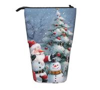 JKLQWC Trousse à crayons rétractable sur pied - Motif hiboux de dessin animé marron pour voyage, école, bureau, cadeaux, Père Noël bonhomme de neige, Taille unique, Cartable