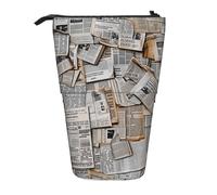 JKLQWC Trousse à crayons rétractable sur pied - Trousse à maquillage et papeterie avec motifs de poissons pour voyage, école, bureau, cadeaux, Journal HD, Taille unique, Cartable