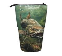 JKLQWC Trousse à crayons rétractable sur pied - Trousse de maquillage et de papeterie pour la Saint-Valentin, pour voyage, école, bureau, cadeaux, Poisson chat sous-marin, Taille unique, Cartable