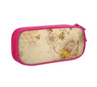 JKLQWC Trousse à crayons rurale avec fermeture éclair - Motif abeilles sauvages - Pour bureau, école, adolescent, fille, garçon, adulte, noir, rose, One Size, Cartable