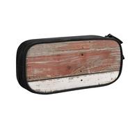 JKLQWC Trousse à crayons rustique en bois avec imprimé de vieille grange mignonne avec fermeture éclair pour bureau, école, adolescent, fille, garçon, adulte, noir, Noir , Taille unique, Cartable