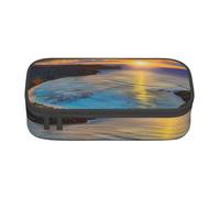 JKLQWC Trousse à crayons Sunrise Over Hanauma Bay Oahu Hawaï - Grande capacité - Compartiment à fermeture éclair - Pour bureau, école, voyage, Noir , Taille unique, Cartable