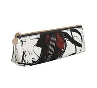 JKLQWC Trousse à crayons triangulaire avec fermeture éclair - Organiseur en cuir léger pour l'école, le bureau, les voyages, le maquillage, Art musical, Taille unique, Cartable