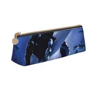 JKLQWC Trousse à crayons triangulaire avec fermeture éclair - Organiseur léger en cuir pour l'école, le bureau, les voyages, le maquillage, Baleine tueuse., Taille unique, Cartable