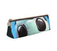 JKLQWC Wild Deer Trousse à crayons triangulaire avec fermeture éclair - Organiseur en cuir léger pour l'école, le bureau, les voyages, le maquillage, Ballon de football, Taille unique, Cartable