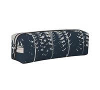 JKLQWC Wilderness Fox Trousse à crayons en cuir imprimé avec fermeture éclair dorée - Organiseur simple et léger pour l'école, le bureau, les voyages, le maquillage, Argenté., One Size, Cartable