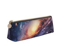 JKLQWC Winter The Dolphin Trousse à crayons triangulaire avec fermeture éclair - Organiseur en cuir léger pour l'école, le bureau, les voyages, le maquillage, Universe Galaxie Espace extérieur, Taille