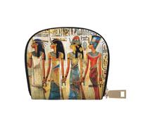 JKLQWC Women in Ancient Egypt Portefeuille pour cartes de crédit pour femmes et hommes Joli porte-cartes à fermeture éclair avec 12 emplacements pour cartes, blanc, Taille unique, Moderne