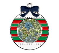 JKLQWH Collier de Noël vert avec pendentifs de Noël succulents imprimés sur l'image - Collier en métal - Pendentifs de Noël à faire soi-même pour colliers - Décorations artisanales - Pendentif de Noël