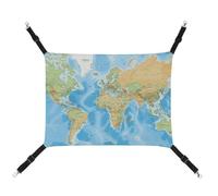 JKLQWH Hamac pour chat, avec carte du monde imprimée, tapis d'extérieur doux lavable pour chat, hamac pour animal domestique, lit réglable, avec sangles réglables et crochets en métal, pour chats,