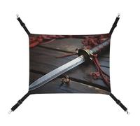 JKLQWH Hamac pour chat, avec couteau sur le sol, tapis d'extérieur doux, lavable et réglable, avec sangles réglables et crochets en métal, pour chats, petits chiens, lapins