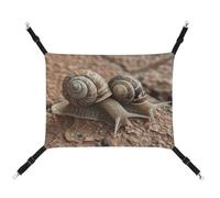 JKLQWH Hamac pour chat, avec deux escargots imprimés, tapis d'extérieur doux lavable pour chat, hamac pour animal domestique, lit réglable, avec sangles réglables et crochets en métal, pour chats,