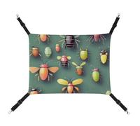 JKLQWH Hamac pour chat, avec imprimé insectes, tapis d'extérieur doux lavable pour chat, hamac pour animal domestique, lit réglable, avec sangles réglables et crochets en métal, pour chats, petits