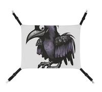 JKLQWH Hamac pour chat, avec motif corbeaux imprimés, tapis d'extérieur doux lavable pour chat, hamac pour animal domestique, lit réglable, avec sangles réglables et crochets en métal, pour chats,