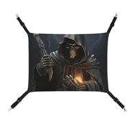 JKLQWH Hamac pour chat, avec motif faucheuse imprimée, tapis d'extérieur doux lavable pour chat, hamac pour animal domestique, lit réglable, avec sangles réglables et crochets métalliques, pour chats,