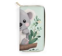 JKLQWH Koalaprinted Portefeuille long et fin pour femme avec porte-cartes minimaliste avec fermeture éclair pour porte-monnaie terne, koala, 19,7 x 10,5 cm, koala, 19.7x10.5cm