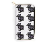 JKLQWH Portefeuille long et fin pour femme avec motif Ravensprinted - Porte-cartes minimaliste avec fermeture éclair - Pour porte-monnaie terne - Corbeaux - 19,7 x 10,5 cm, Ravens, 19.7x10.5cm