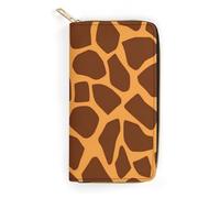 JKLQWH Portefeuille pour femme imprimé girafe long et fin avec porte-cartes minimaliste avec fermeture éclair pour porte-monnaie terne, imprimé girafe, 19,7 x 10,5 cm, Imprimé girafe., 19.7x10.5cm