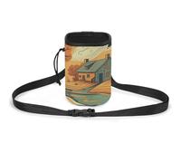 JKLQWH River in Front of House Imprimé Pet Training Package Dog Walking Fanny Pack Dog Training Treat Pouch Portable Pet Pocket Pet Treat Bag Pets Outdoor