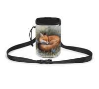 JKLQWH Sac de dressage pour animal domestique avec imprimé renard endormi - Sac banane portable pour promener votre chien