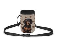 JKLQWH Sac de dressage pour chien teckel imprimé pour animal domestique Sac banane de dressage pour chien Poche portable Sac à friandises pour chiot