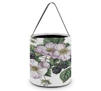 JKLQWH Sacs cadeaux d'Halloween avec seau à bonbons d'Halloween avec fleurs et mûres imprimées grande taille réutilisables pour Halloween ou fournitures quotidiennes, Fleurs et mûres, 7.9*8.3 in