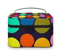 JKLQWH Trousse de maquillage de voyage de grande capacité avec imprimé à pois - Rangement vertical - En cuir résistant à l'eau - Pour soins de la peau et maquillage - Beau motif à pois, Jolis pois.,