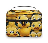 JKLQWH Trousse de maquillage de voyage en cuir résistant à l'eau - Grande capacité - Motif canard mignon - Pour ranger vos produits de toilette - Motif animal mignon, Canard mignon, 25x18x15cm