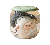 jklymm Boîte de rangement transparente qui sert également de siège pour un accès facile aux articles du salon et de la chambre à coucher Poubelle solide