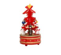 jklymm Décorations rotatives en bois pour sapin de Noël avec mélodies musicales et figurines - Décoration festive - Décoration d'intérieur - Cadeau de Noël - Boîte à musique en bois
