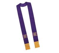 jklymm Écharpe confortable pour clergé, motif brodé, tissu épais, rassemblement religieux, pasteur, étole de clergé, violet, Taille unique