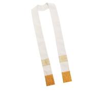 jklymm Écharpe confortable pour clergé, motif brodé, tissu épais, rassemblement religieux, pasteur, étole de clergé, blanc, Taille unique