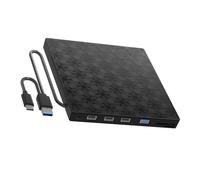jklymm Lecteur de disque externe compact avec transfert de données rapide et lecteur de cartes pour ordinateur portable et ordinateur de bureau tout en station d'accueil et lecteur optique