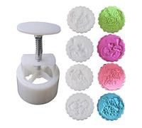 jklymm Moule de 150 g avec 4 tampons en forme de fleur Presse à la main pour gâteau, pâtisserie, moule de festival de mi-automne