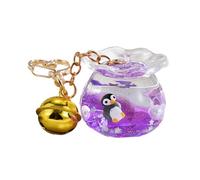 jklymm Unique Liquid Chain Fun Cup Simulation Rings Decoration Porte-clés élégant pour les personnes à la mode Femmes Sac Charm Porte-clés, violet, taille unique