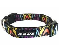 JKLYZXS Confortable Imprimé Tissu de Plongée Coloré Collier pour Petit Moyen Grand Chien,Collier réglable pour Animaux de Compagnie (XS: Costume pour 20-30cm Cou, Rayures de zèbre)