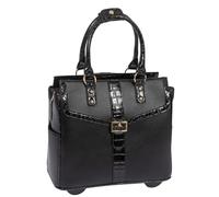 JKM and Company Sac fourre-tout à roulettes Motif alligator Compatible avec ordinateur, iPad, ordinateur portable, tablette, Noir (Diva), Diva du centre-ville