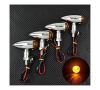 JKNONCBSG momt Clignotants Clignotants de moto Bullet, feux clignotants, lampe noire/chromée Pour Sportster XL Pour Cruiser Pour Chopper(Silver S1000RR l)