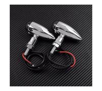 JKNONCBSG momt Clignotants Clignotants de moto Bullet, feux clignotants, lampe noire/chromée Pour Sportster XL Pour Cruiser Pour Chopper(Ice Blue)