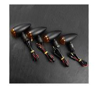 JKNONCBSG momt Clignotants Clignotants de moto Bullet, feux clignotants, lampe noire/chromée Pour Sportster XL Pour Cruiser Pour Chopper(Grey S1000RR l)