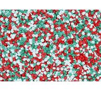 JKODE Mini boutons ronds de 3 mm for vêtements de poupées et peluches - Couleurs et designs assortis (lot de 100 boutons)(Christmas Mix,Pack of 100 Buttons)