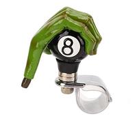 JKOKPMG Bouton rotatif de volant, poignée de puissance manuelle démon vert, ajustement universel pour voitures, camions, tracteurs, bateaux, matériau métallique en résine, anneau de