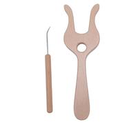 JKOKPMG Kit de fourchettes et d'aiguilles à tricoter, finition lisse professionnelle, fourchette en bois, aiguilles à tresser, outil artisanal pour bracelet et collier, tricot en bois de