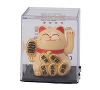JKOKPMG Mini Chat Porte-Bonheur à énergie Solaire - Chat ondulant Solaire - Chat Porte-Bonheur pour la Maison, la Voiture, Le Bureau, la fenêtre, Le Tableau de Bord, 5,1 cm en Plastique (Jaune)