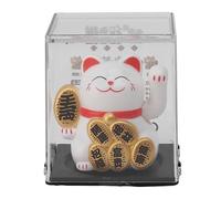 JKOKPMG Mini Chat Porte-Bonheur à énergie Solaire - Chat ondulant Solaire - Chat Porte-Bonheur pour la Maison, la Voiture, Le Bureau, la fenêtre, Le Tableau de Bord, 5,1 cm en Plastique (Blanche)