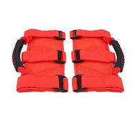 JKOKPMG Poignées de barres d'appui de toit de voiture 2 pièces poignées antidérapantes en sangle en nylon de qualité supérieure pour YJ TJ JK JKU 1995 2007 tissu Oxford durable rouge (Rouge)