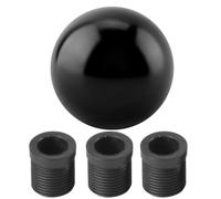 JKOKPMG Pommeau de levier de vitesse manuel universel pour voiture, tête de levier de vitesse en forme de boule ronde en métal de haute qualité avec 3 adaptateurs pour montage universel (Noire)