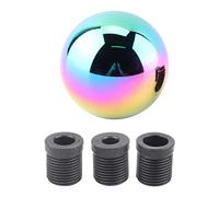 JKOKPMG Pommeau de levier de vitesse manuel universel pour voiture, tête de levier de vitesse en forme de boule ronde en métal de haute qualité avec 3 adaptateurs pour montage universel (Couleur)