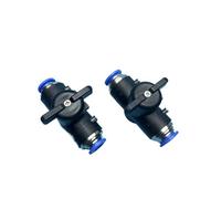 JKPQQEHV Blue Cap BUC 4 6 8 10 12 mm Tube OD Push in Connect Ball Valve Pneumatic Air Fitting Manual Control(8mm)