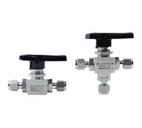 JKPQQEHV Vanne à Boisseau sphérique à Compression Droite 3 Voies en Acier Inoxydable 316, 3000 psi, 3, 6, 8, 10, 12 mm, 1/8", 1/4", 3/8", 1/2".(3mm,Straight)